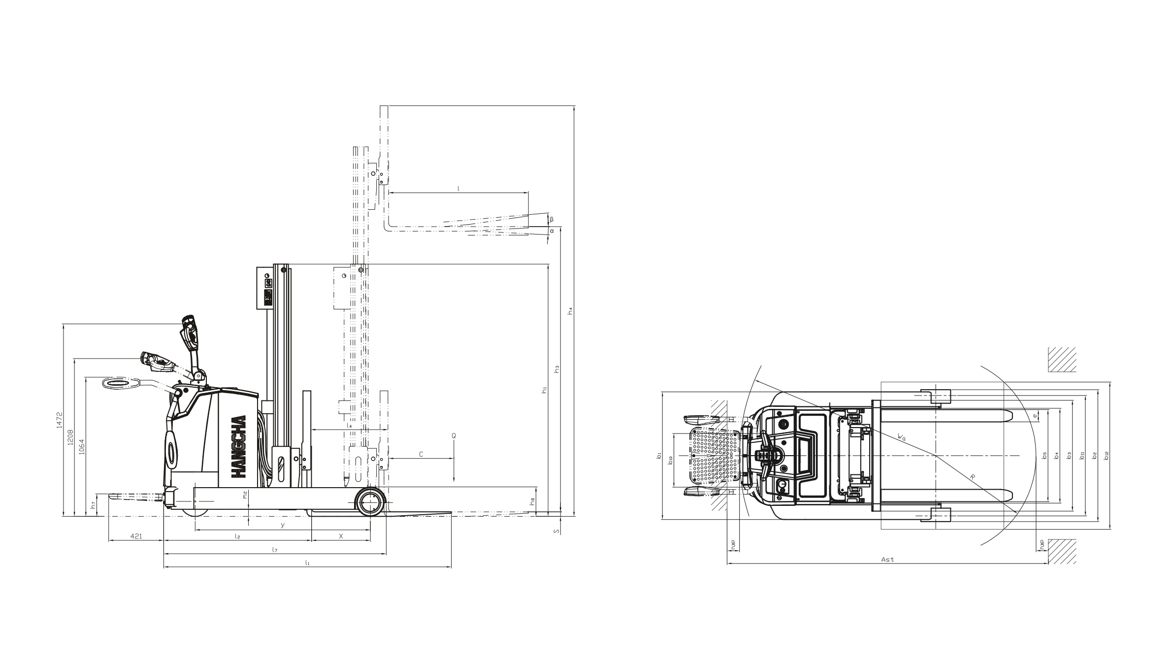 Xe nâng tay điện cao mast move 1.2 tấn – 2 tấn